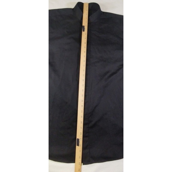 Black Button Up Round Neck No Collar Long Sleeve Shirt Mens African Style Shirt - Picture 4 of 6